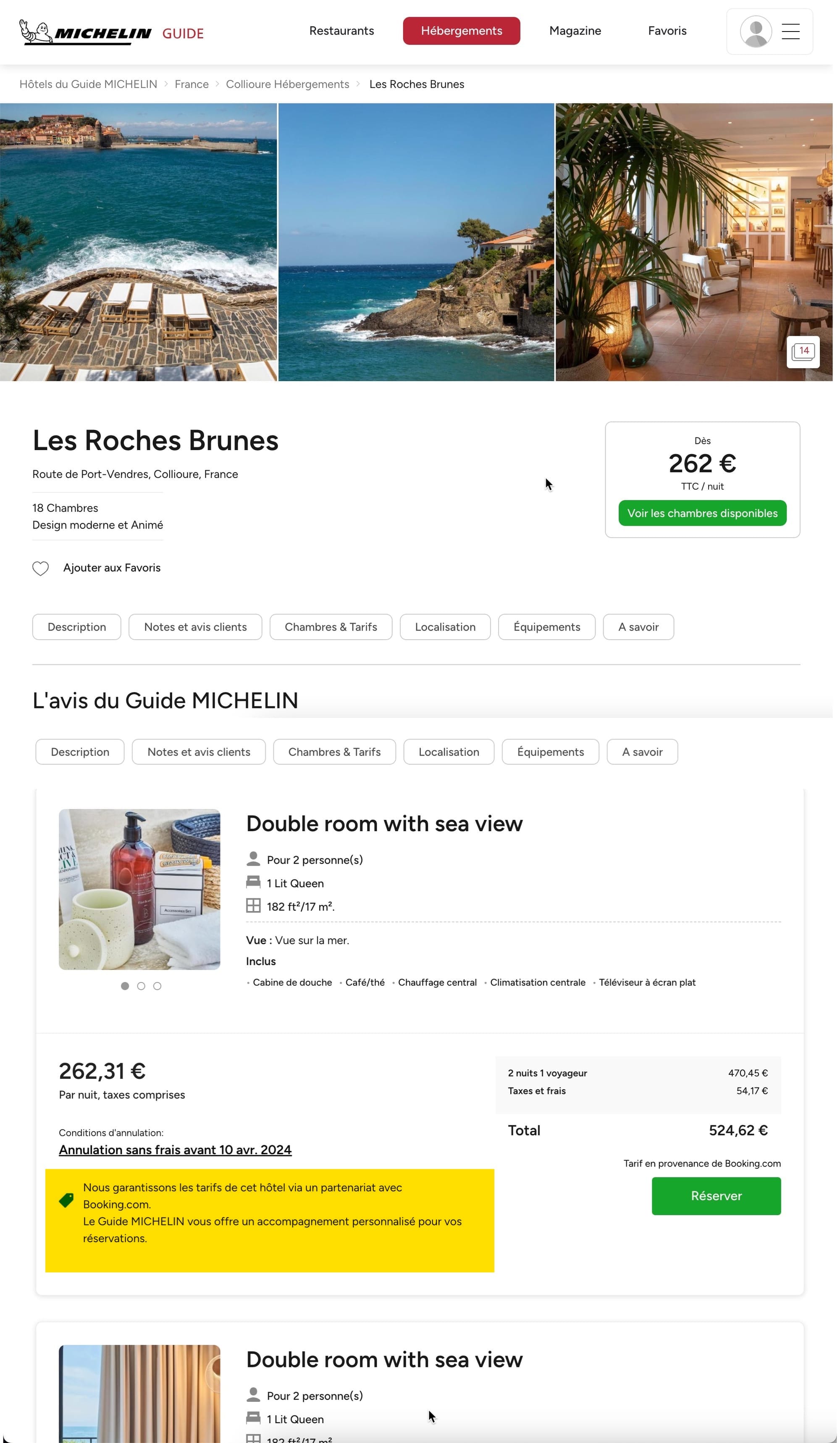 Le nouveau Guide Michelin "Hôtels" avec Booking